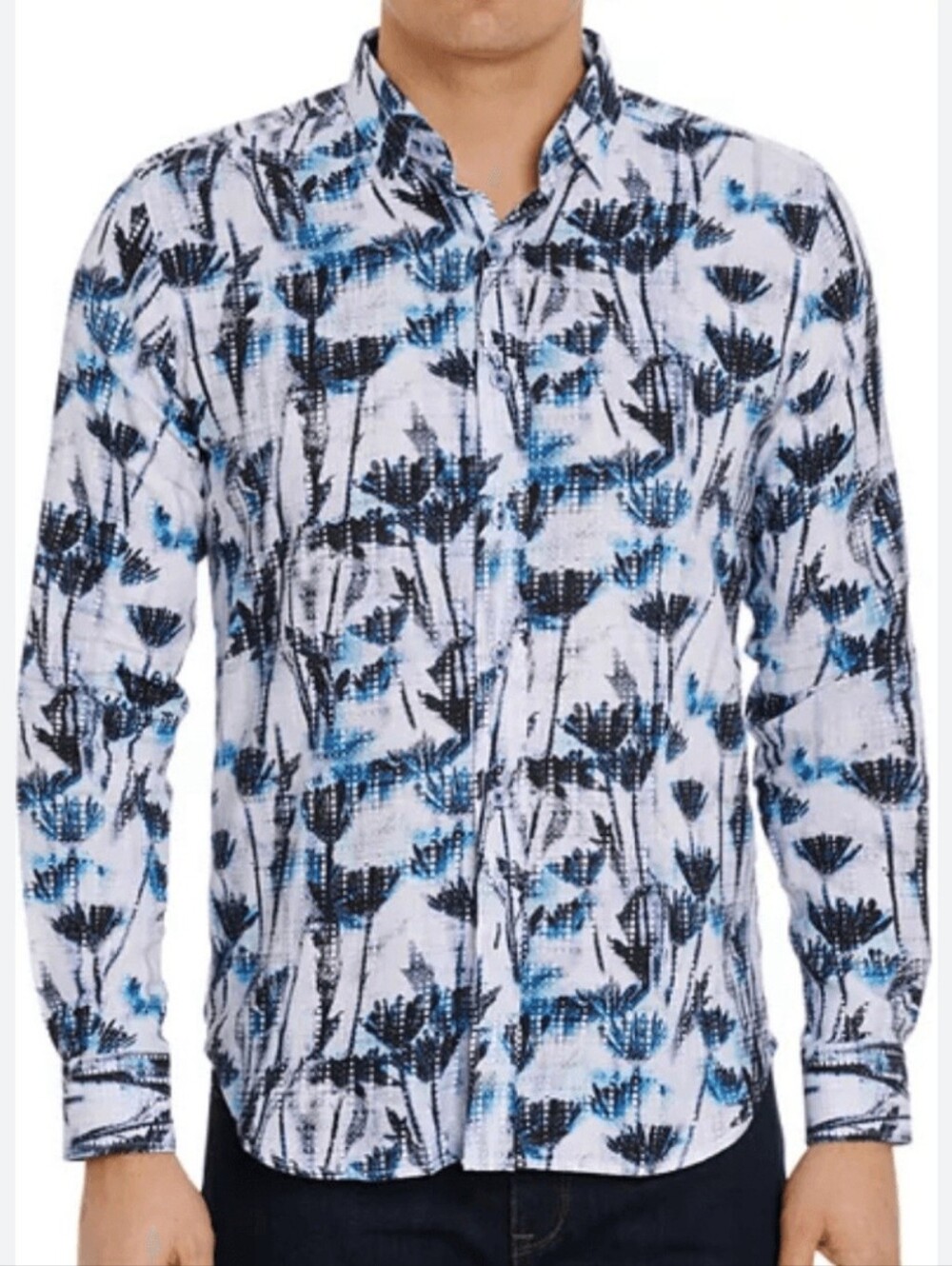 Robert Graham Mahoney Linen Blend Mems Shirt Sz L